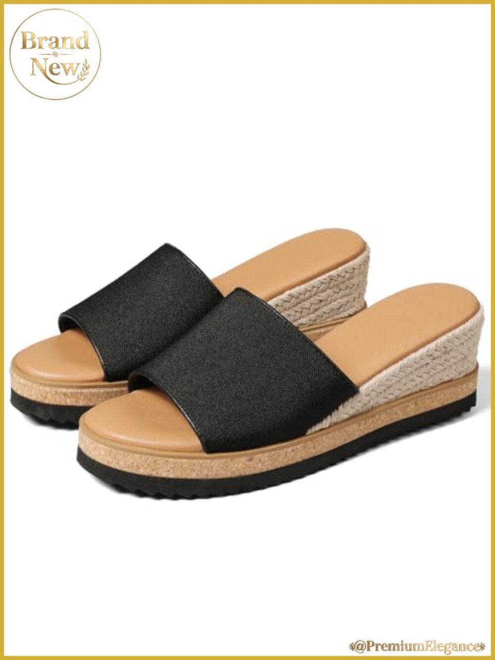 mikarka Women's Slip On Wedge Sandals Open Toe Platform Espadrille Slide